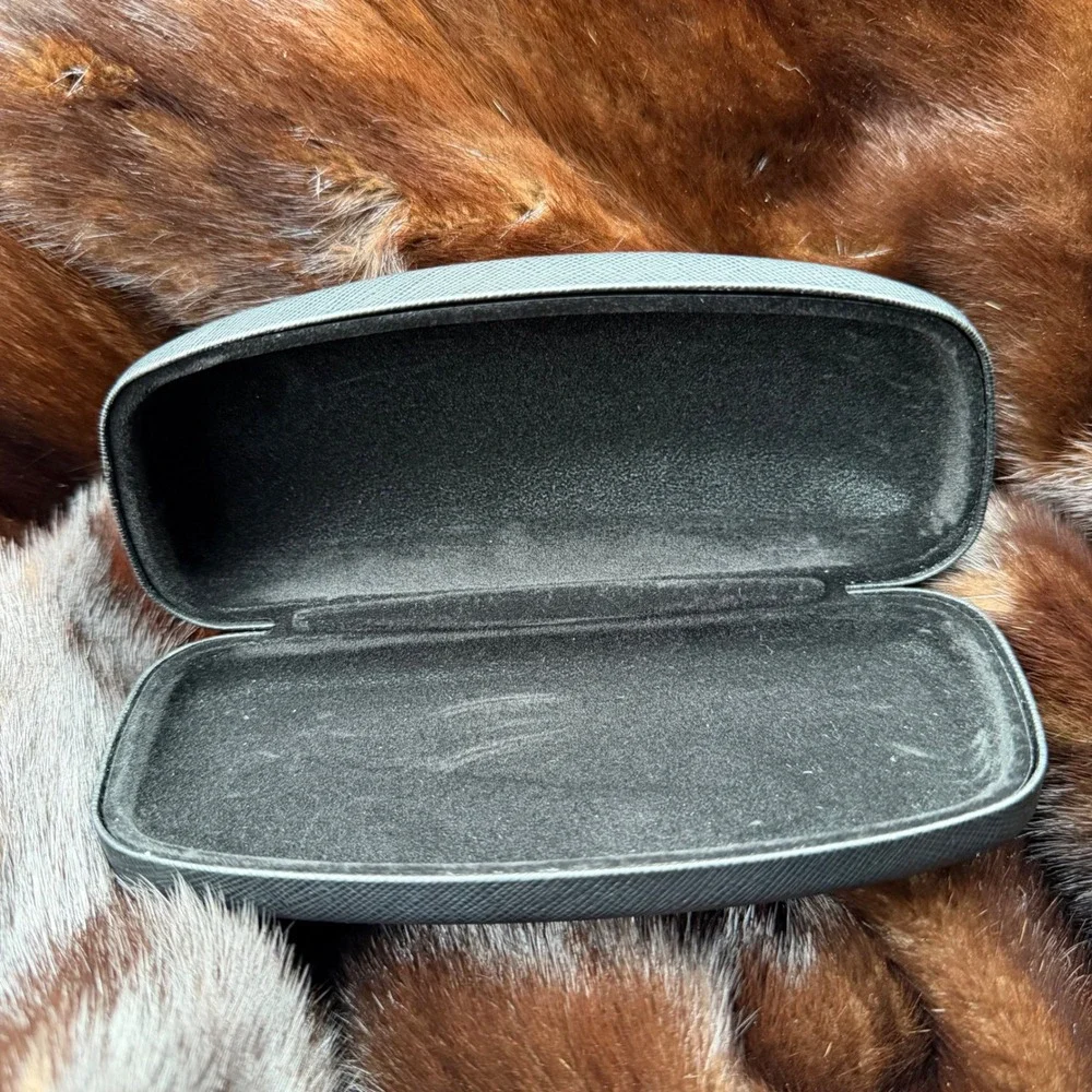 Salvatore‎ Ferragamo Black Saffiano Leather Eyeglasses Sunglasses Hard Case Logo